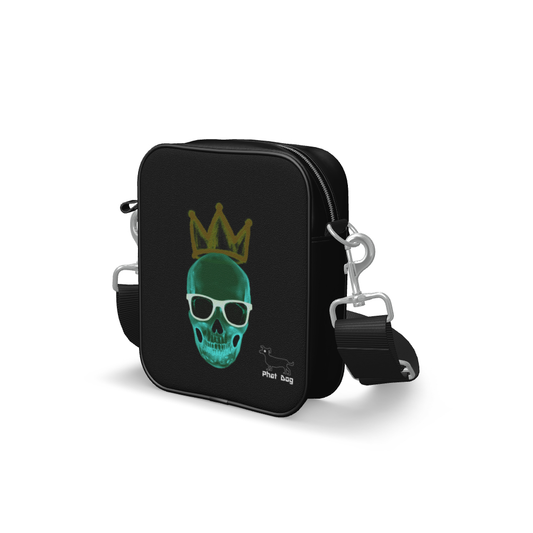 Skull and crown shoulder bag
